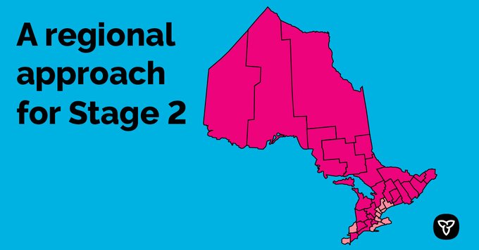 安省宣布,6月12日安省二阶段区域性重启,允许更多企业和服务重新开放
