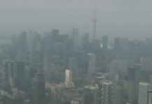 多伦多今天空气污染指数达到10级”最高风险”水平